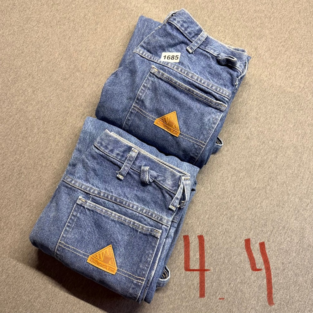 2 Bulwark FR Mens Flame Resistant Denim Carpenter Work Pants Blue 34x32 PEJ8DW5